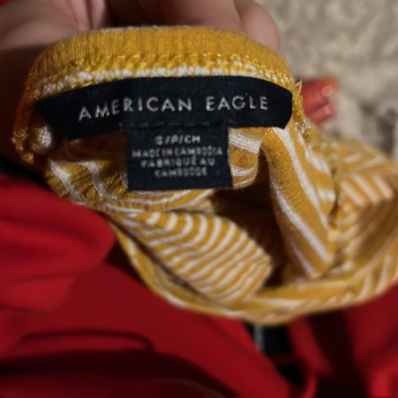 yellow and white tubetop, american eagle - Picture 3 of 3